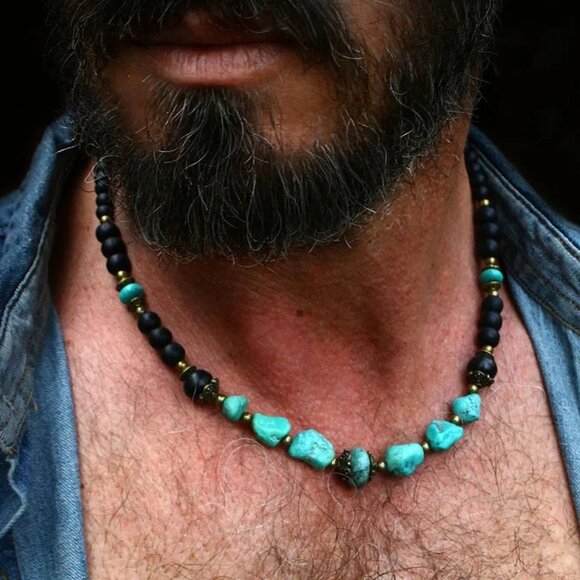 Men's Turquoise Necklace - Picture 1 of 3